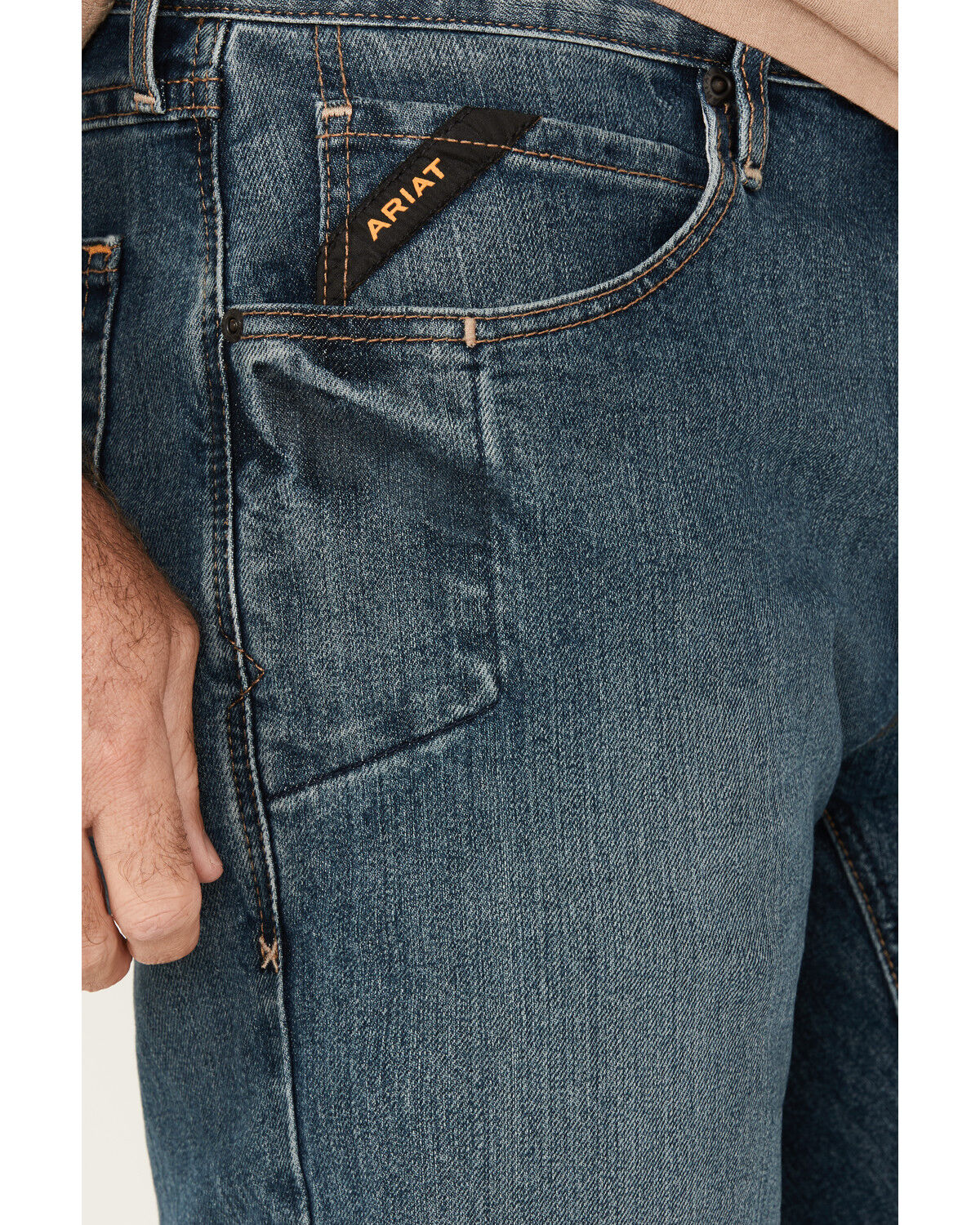 Image #2 - Ariat Men's Rebar M4 Low Rise Boot Cut Jeans, Denim, hi-res