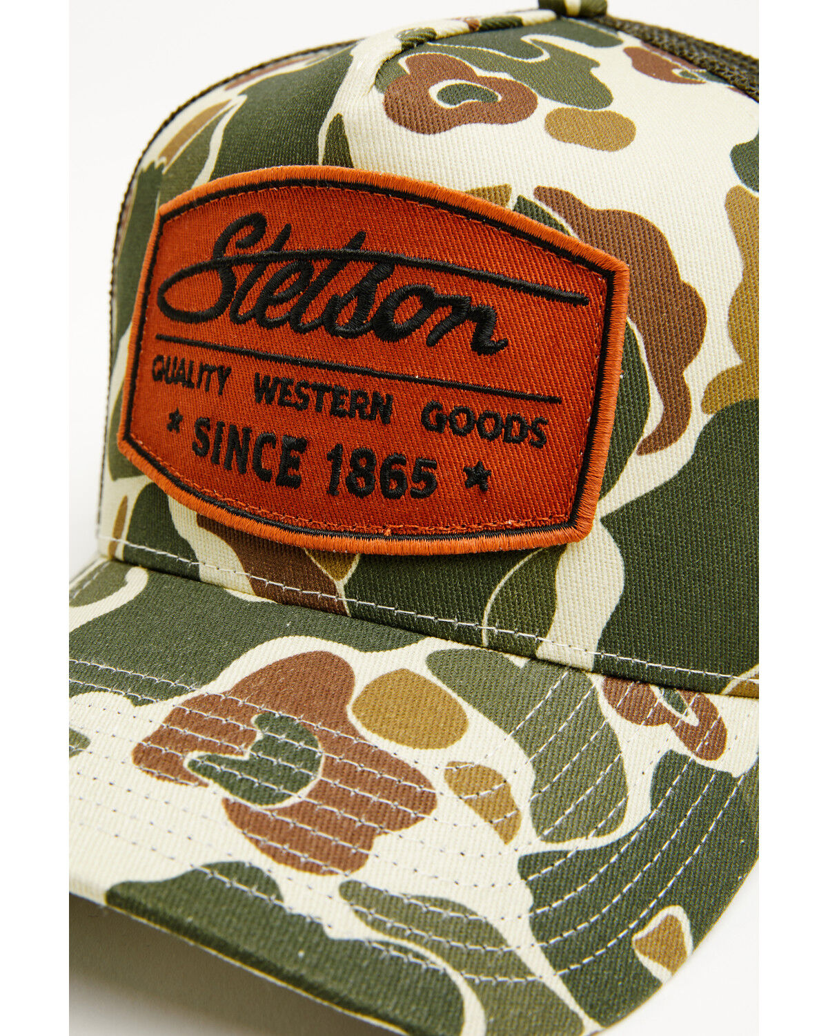 Image #2 - Stetson Men's Camo Logo Patch Ball Cap, Camouflage, hi-res
