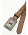 Image #2 - Cody James Boys' Tex Mexico Thunder Bird Leather Belt , Brown, hi-res