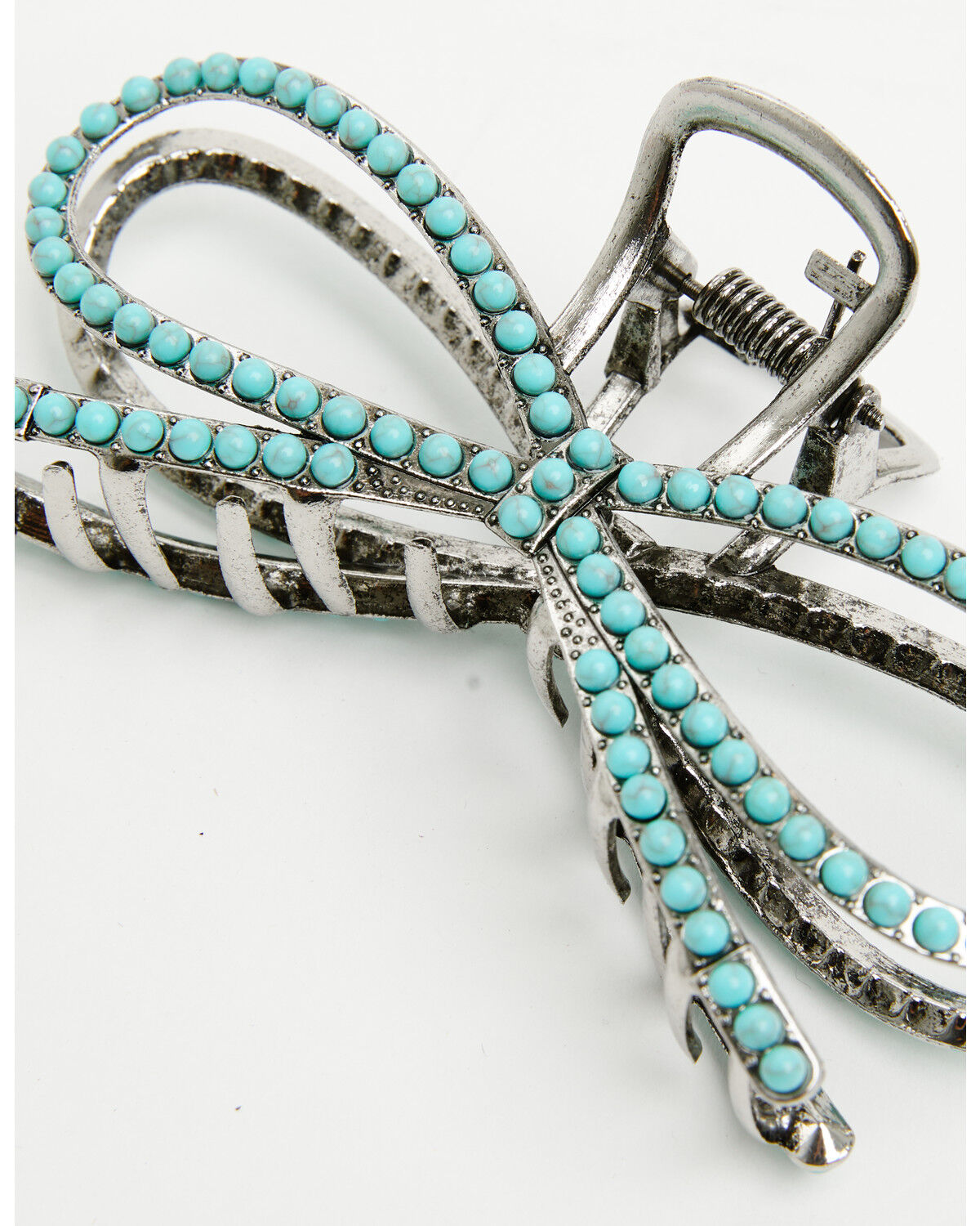 Image #3 - Shyanne Women's Beaded Bow Claw Clip, Blue, hi-res