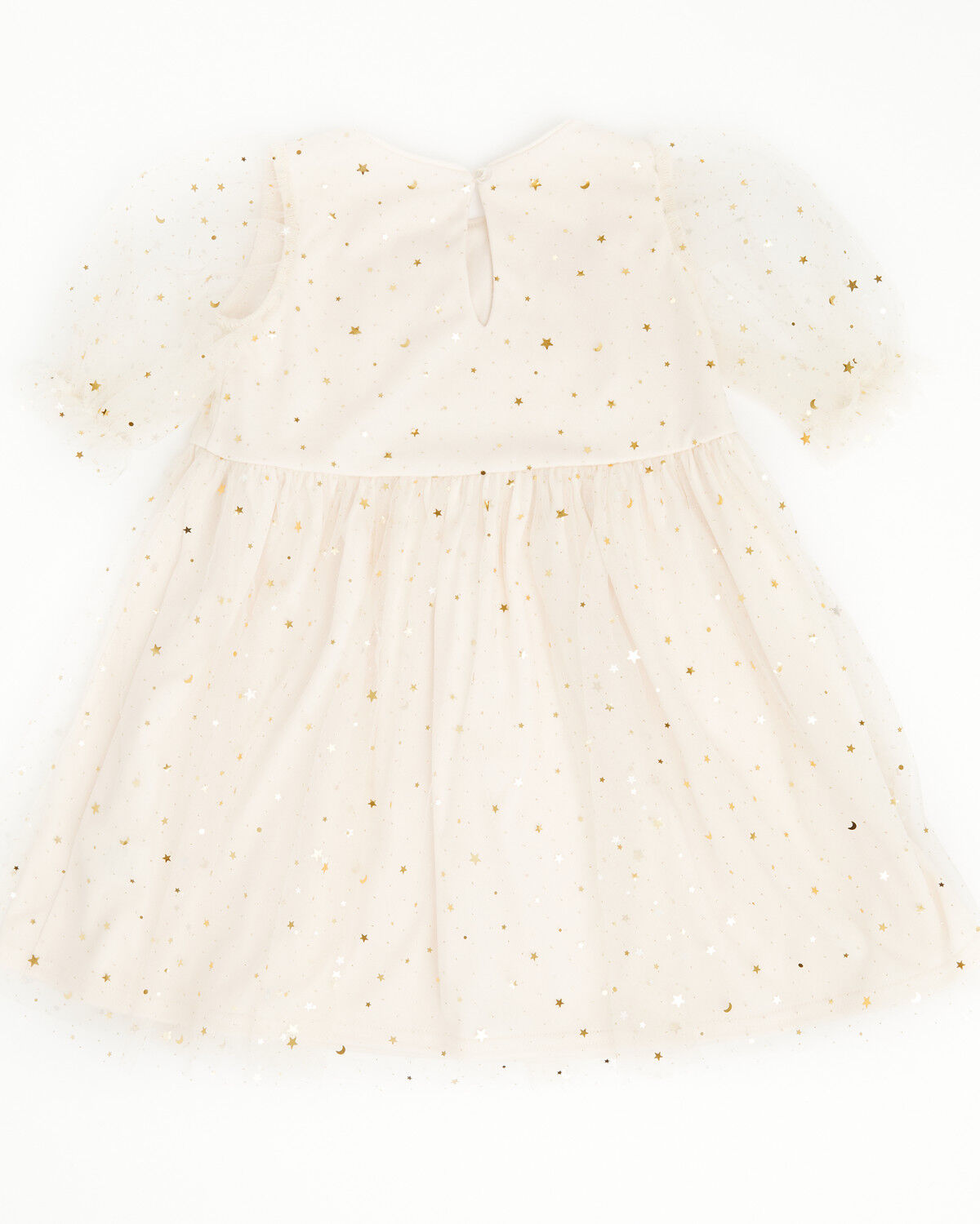Image #3 - Yura Toddler Girls' Star Tulle Short Sleeve Dress, Cream, hi-res