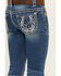 Image #4 - Shyanne Little Girls' Americana Horseshoe Pocket Stretch Bootcut Jeans , Blue, hi-res