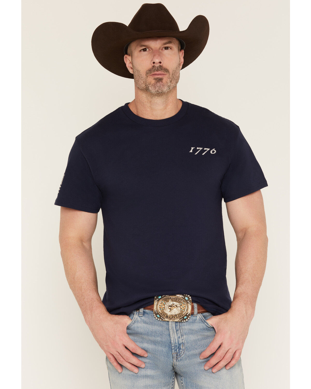 Image #2 - Cody James Men's America 250 Land of the Free Short Sleeve Graphic T-Shirt, Navy, hi-res