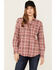 Image #1 - Ariat Women's FR Plaid Print Long Sleeve Snap Work Shirt , Pink, hi-res