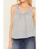 Image #3 - Eyeshadow Women's Eyelet V Neck Tank, Light Blue, hi-res