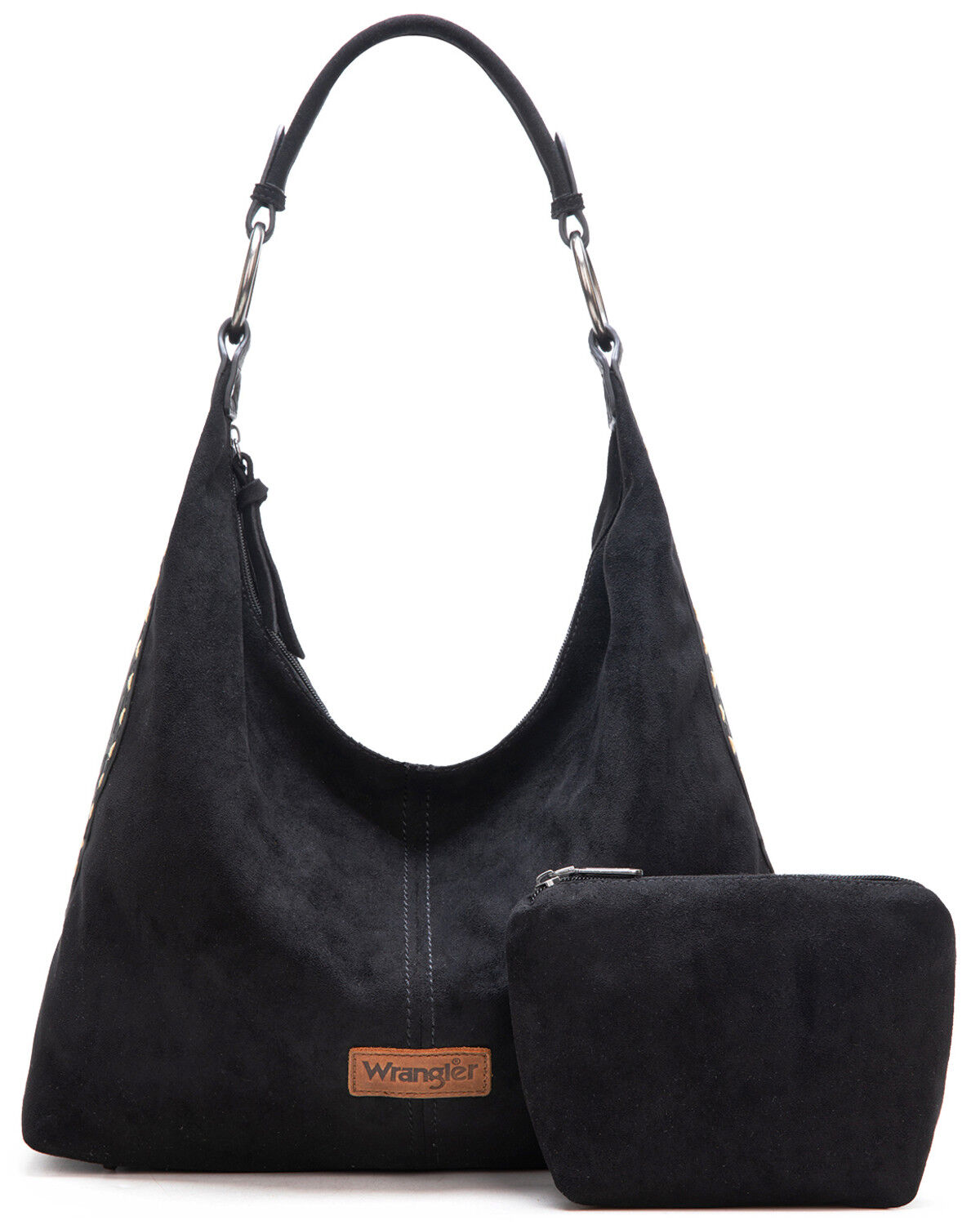 Image #1 - Wrangler Women's Floral Tooled Hobo Bag with Pouch, Black, hi-res