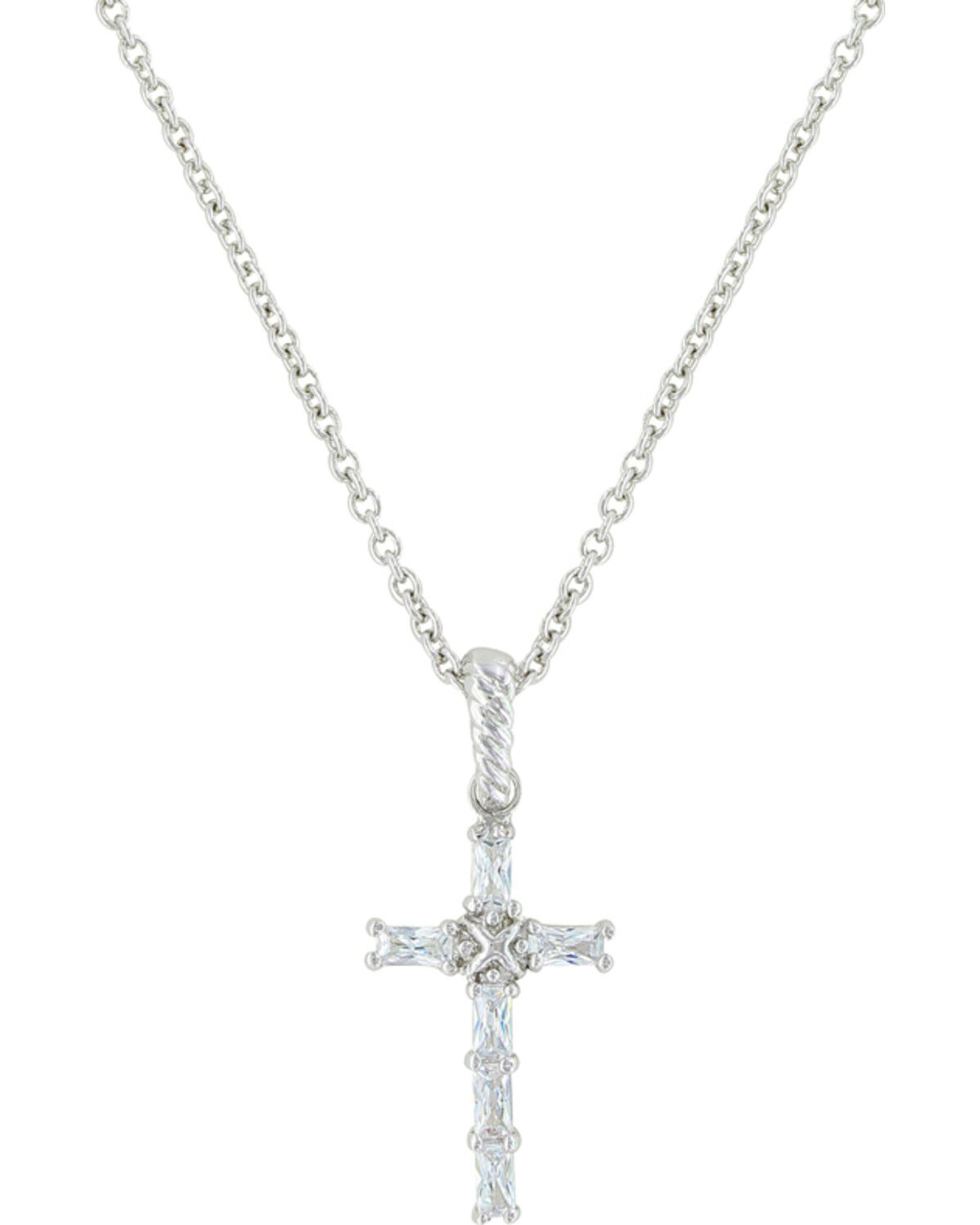 Montana Silversmiths Women's Acadian Cross Necklace, Silver, hi-res