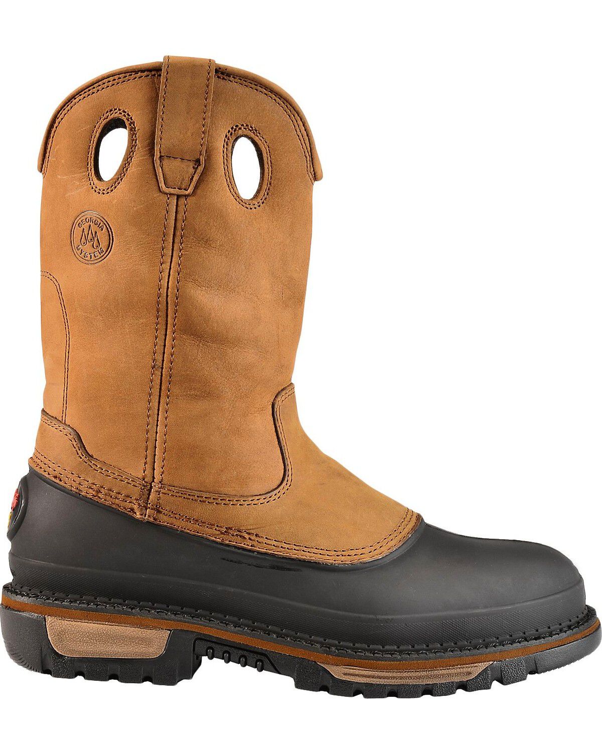 Image #2 - Georgia Men's Muddog Steel Toe Wellington Boots, Brown, hi-res