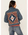 Image #1 - Idyllwind Women's Capri Beaded Back Denim Trucker Jacket , Medium Wash, hi-res