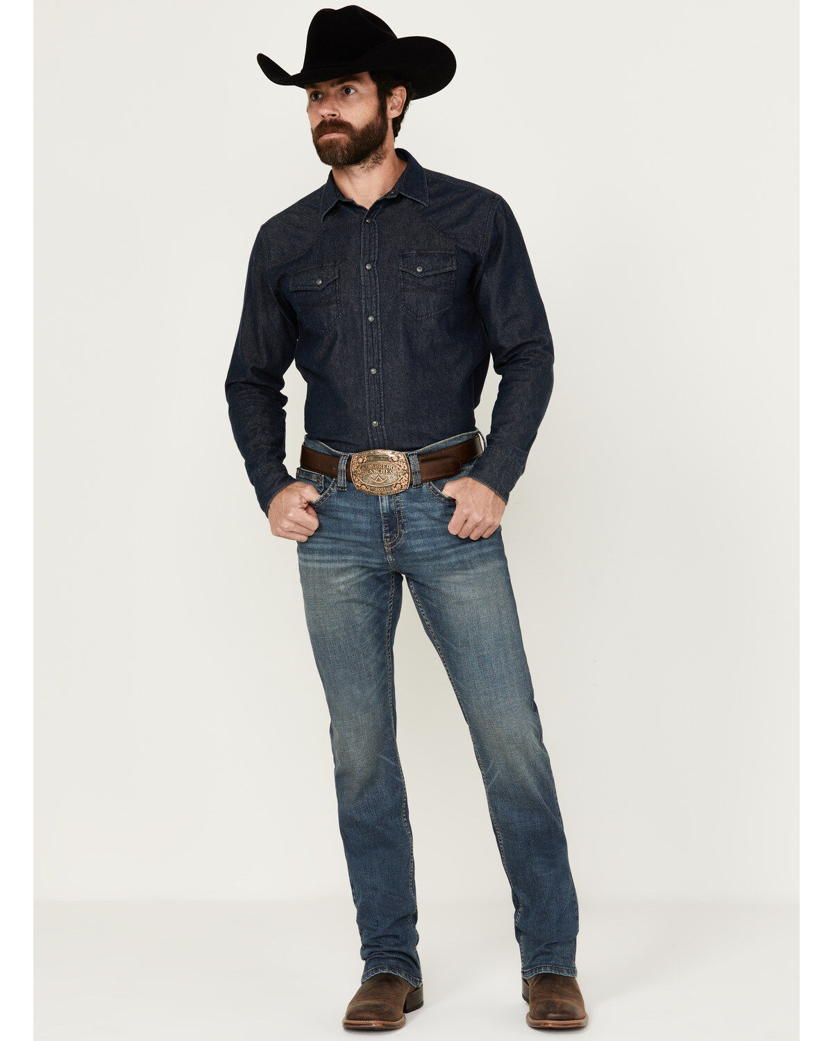 Cody James Men's Grullo Wash Jackson Slim Straight Stretch Denim Jeans, Dark Wash, hi-res
