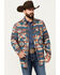 Image #1 - Rock & Roll Denim Men's Southwestern Print Jacquard Shacket, Teal, hi-res