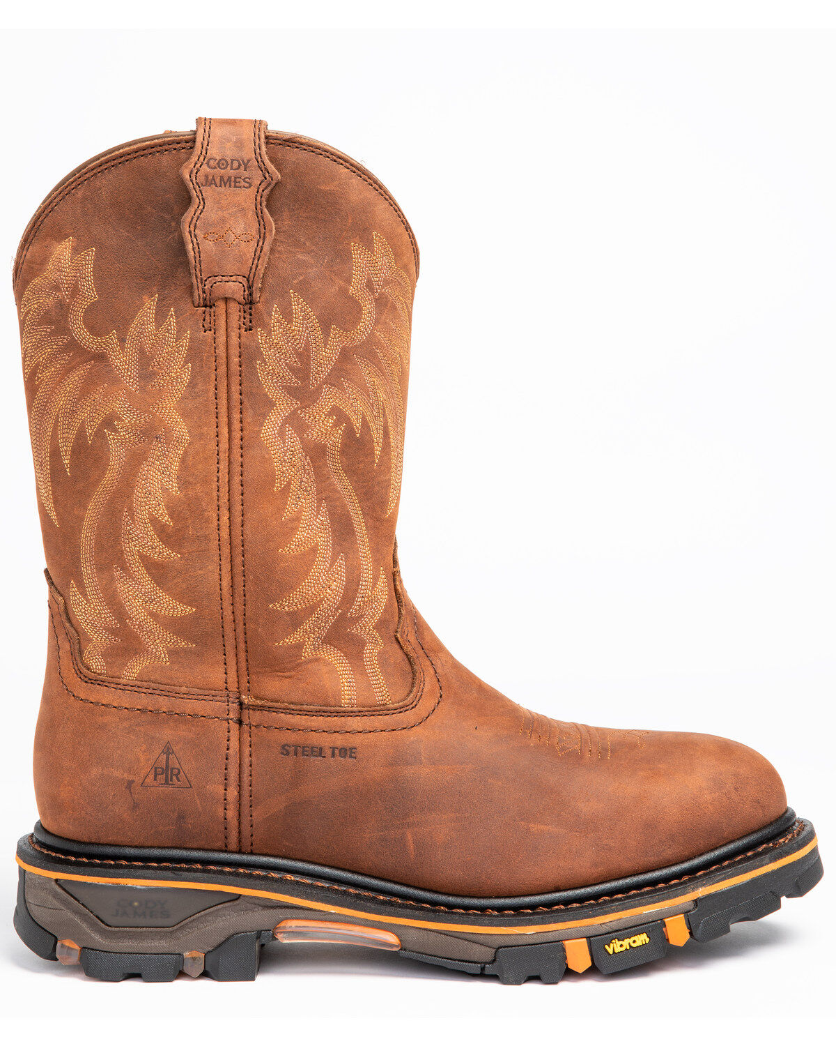 Image #2 - Cody James Men's 11" Waterproof Decimator Western Work Boots - Steel Toe, Brown, hi-res