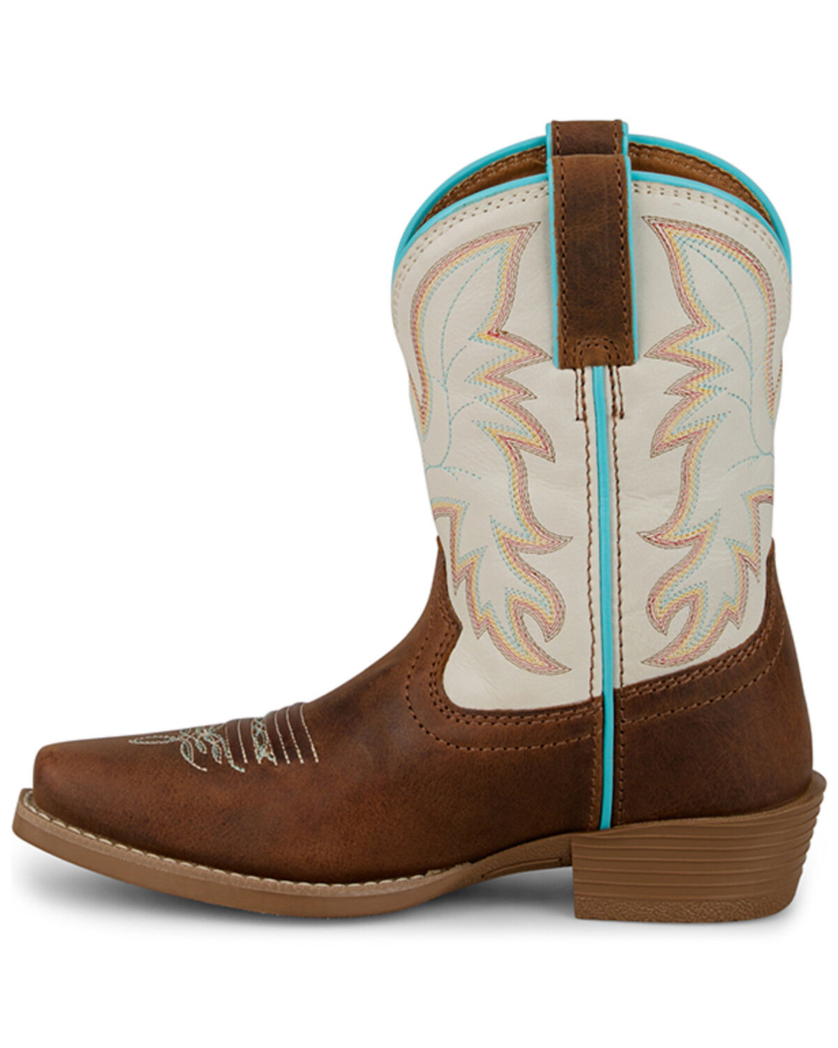 Image #3 - Justin Girls' Whinny Western Boots - Snip Toe, Cognac, hi-res
