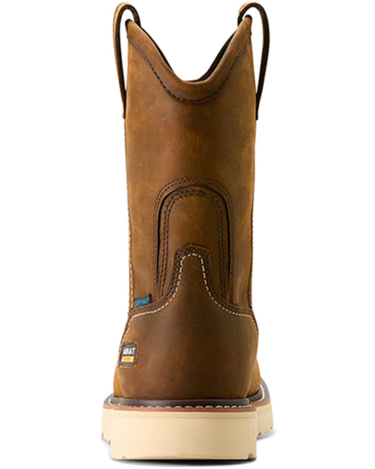 Image #3 - Ariat Men's 10" Rebar Wedge Pull-On Waterproof Work Boots - Soft Toe, Brown, hi-res