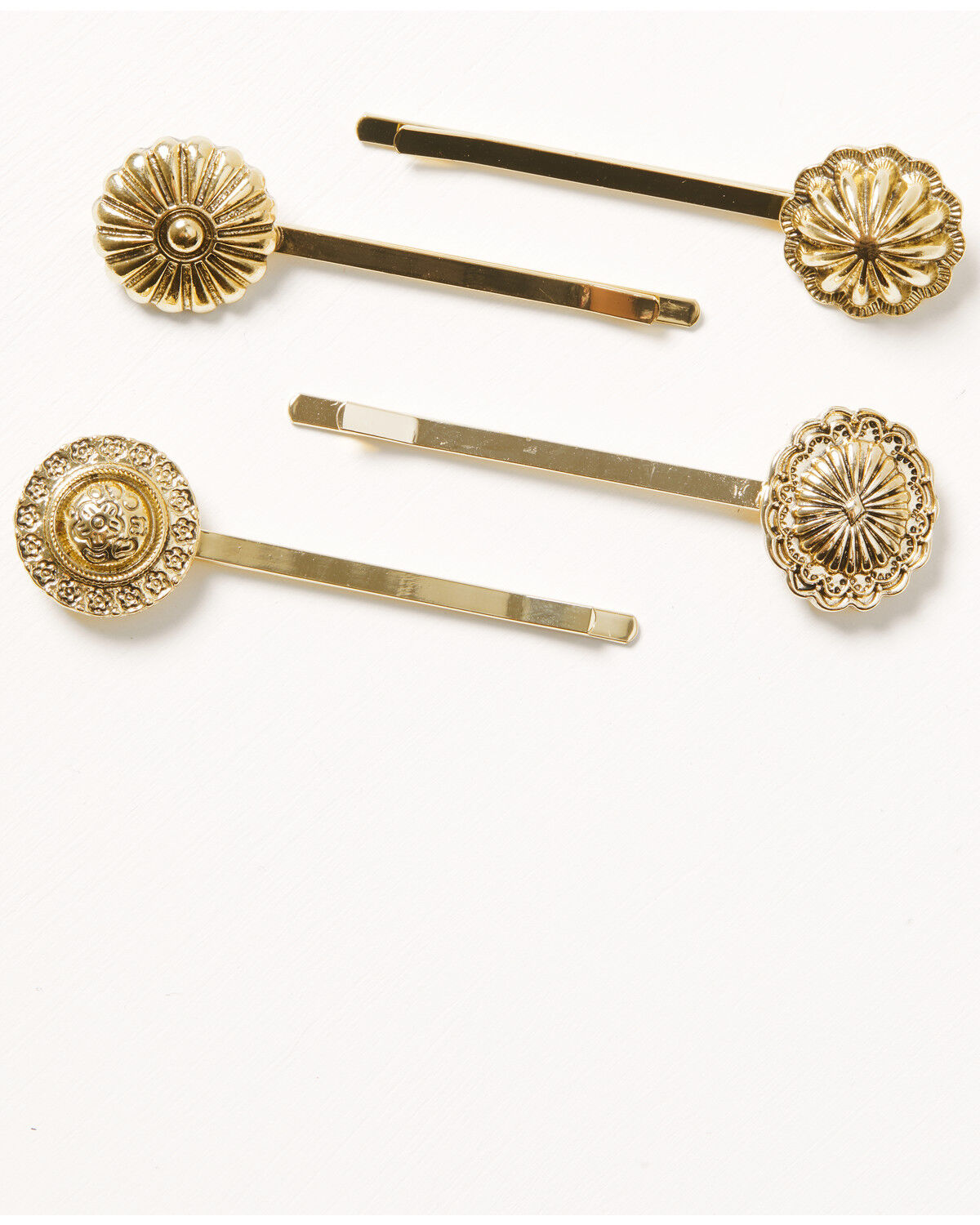 Shyanne Women's Western Muse Concho Bobby Pin Set - 4 Piece, Gold, hi-res