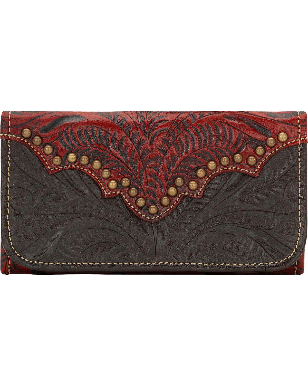 Image #1 - American West Annie's Secret Tri-fold Wallet, Crimson, hi-res