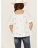 Image #4 - Hayden LA Girls' Floral Embroidered Flowy Top , Ivory, hi-res