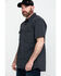 Image #3 - Hawx Men's Charcoal Solid Yarn Dye Two Pocket Short Sleeve Work Shirt - Tall, Charcoal, hi-res