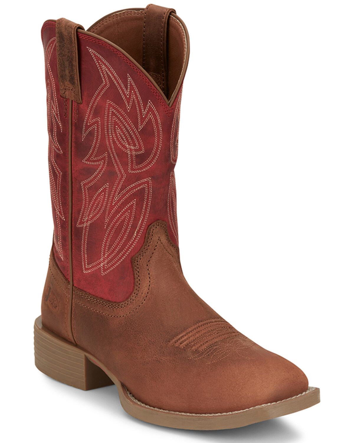 Image #1 - Justin Men's 11" Stampede Canter Western Boots - Broad Square Toe, Cognac, hi-res