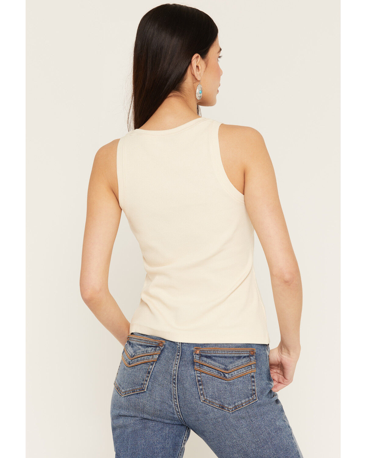 Image #4 - Shyanne Women's Cowboys and Whiskey Graphic Tank, Beige, hi-res