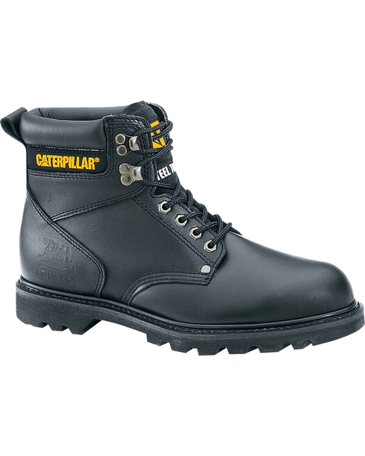 Image #1 - CAT Men's Second Shift Steel Toe Work Boots, Black, hi-res
