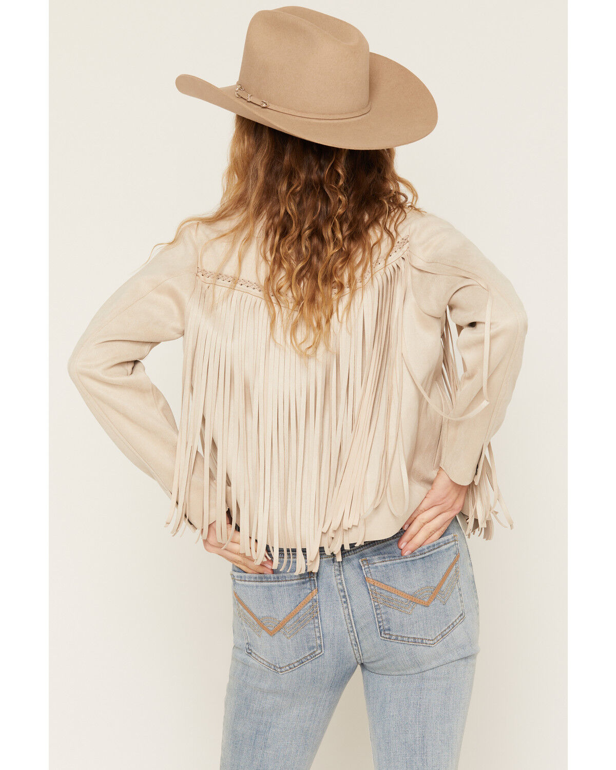 Image #4 - Idyllwind Women's Breckston Faux Suede Fringe Jacket, Sand, hi-res