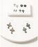 Image #1 - Shyanne Women's Desert Wanderer Turquoise Cross 6-Piece Earrings Set, Silver, hi-res