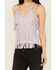 Image #3 - Blue B Women's Faux Suede Fringe Tank, Purple, hi-res