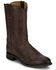 Image #1 - Justin Men's 10" Ted Roper Western Boots - Medium Toe, Dark Brown, hi-res