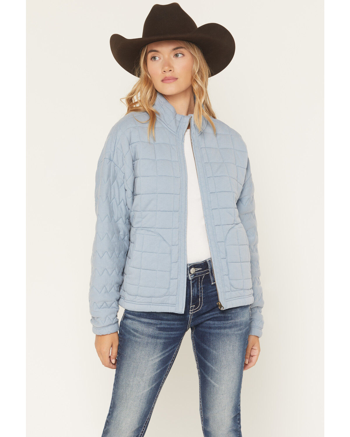Cleo + Wolf Women's Harper Quilted Jacket, Light Blue, hi-res