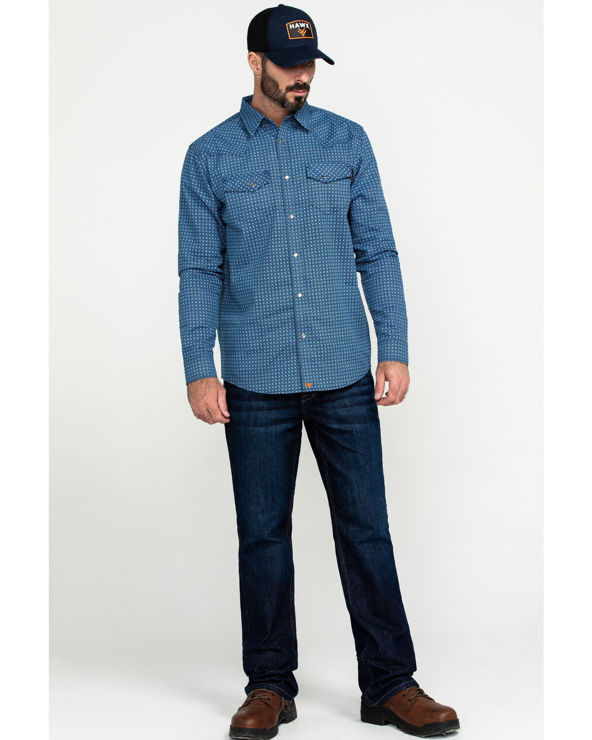 Image #6 - Cody James Men's FR Milliken Dark Slim Bootcut Work Jeans, Indigo, hi-res