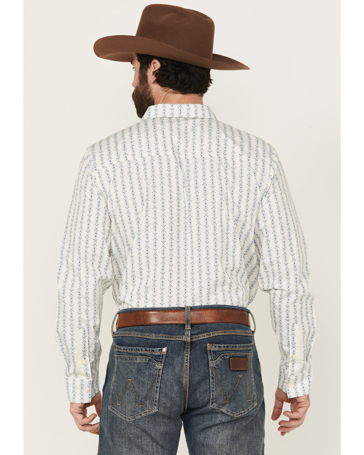Image #4 - Gibson Trading Co Men's Luau Larry Geo Stripe Long Sleeve Button-Down Stretch Western Shirt, Ivory, hi-res