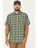 Image #1 - Brothers and Sons Men's Casual Plaid Short Sleeve Button Down Western Shirt, Light Green, hi-res
