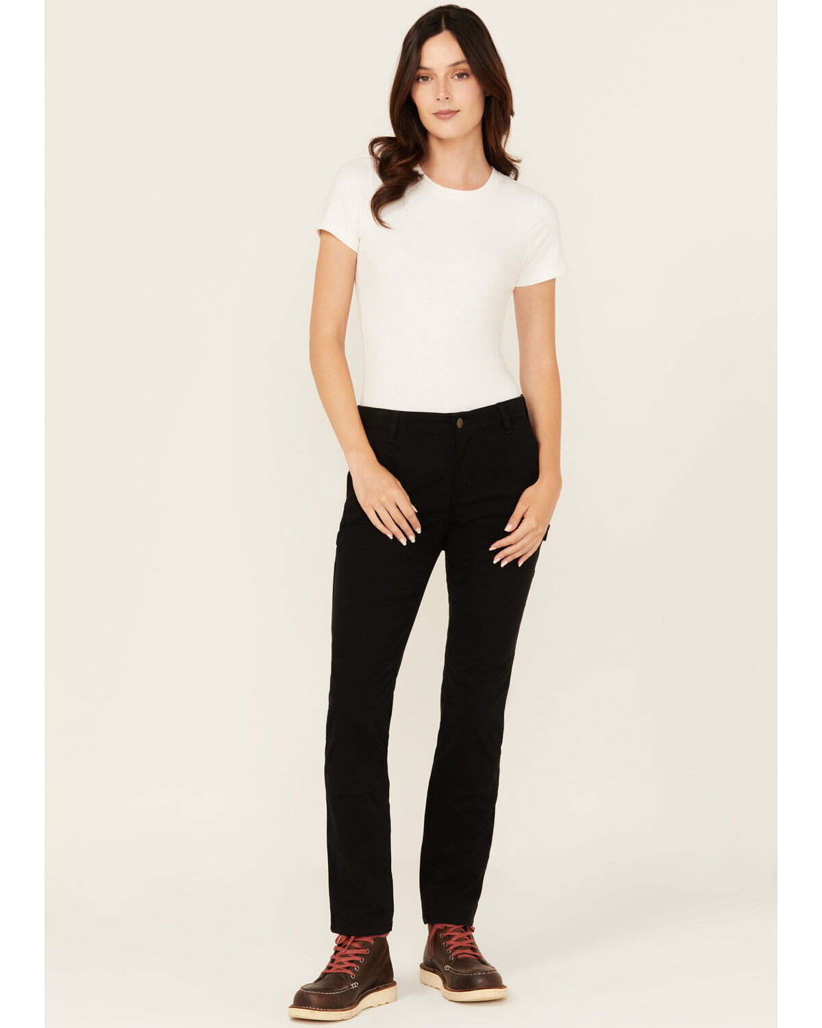 Image #1 - Carhartt Women's Rugged Flex&reg; Relaxed Fit Double-Knee Canvas Work Pants, Black, hi-res