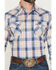 Image #3 - Ely Walker Men's Plaid Print Long Sleeve Pearl Snap Western Shirt, Navy, hi-res