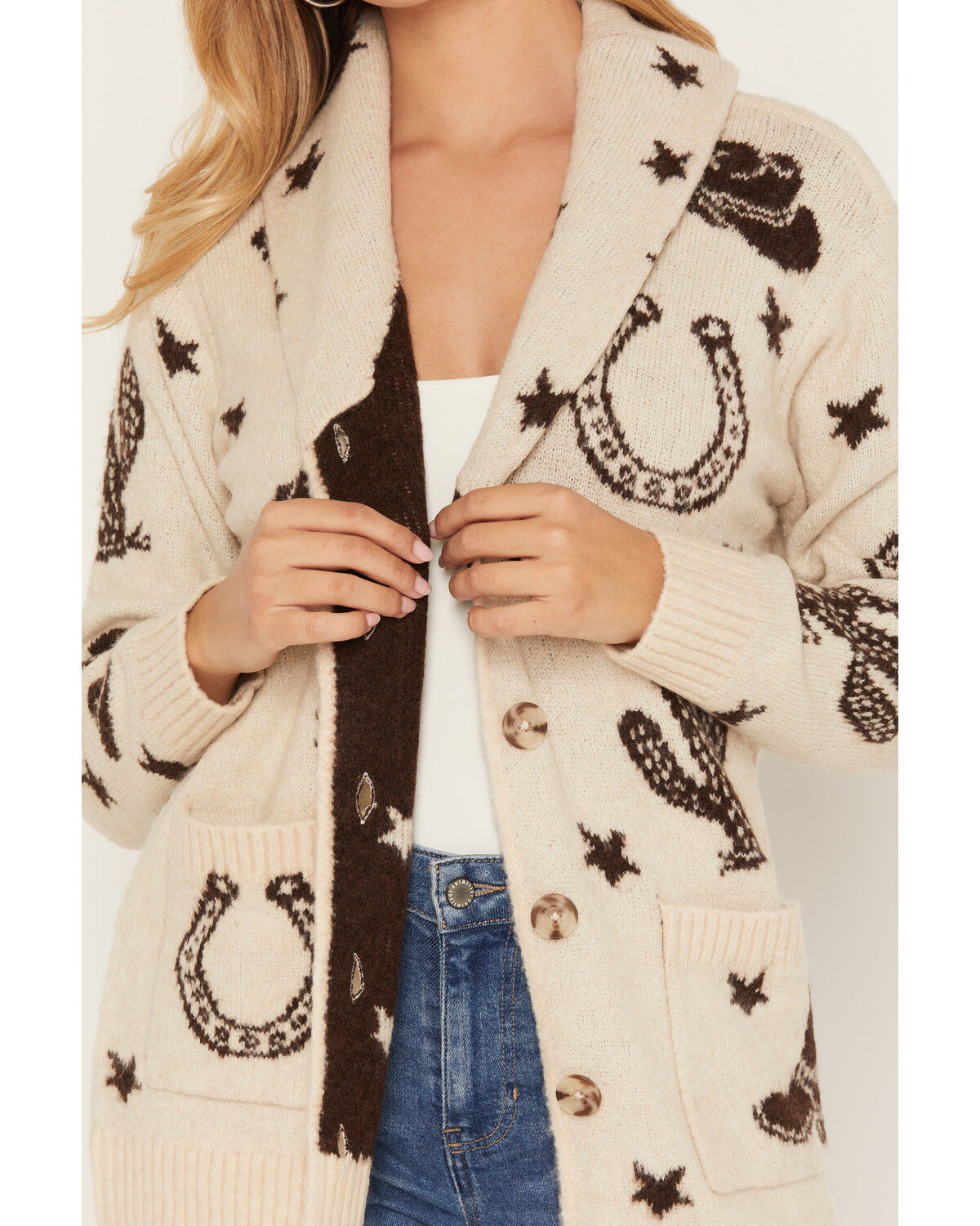 Image #3 - Idyllwind Women's Harper Button-Down Cardigan Sweater, Cream, hi-res