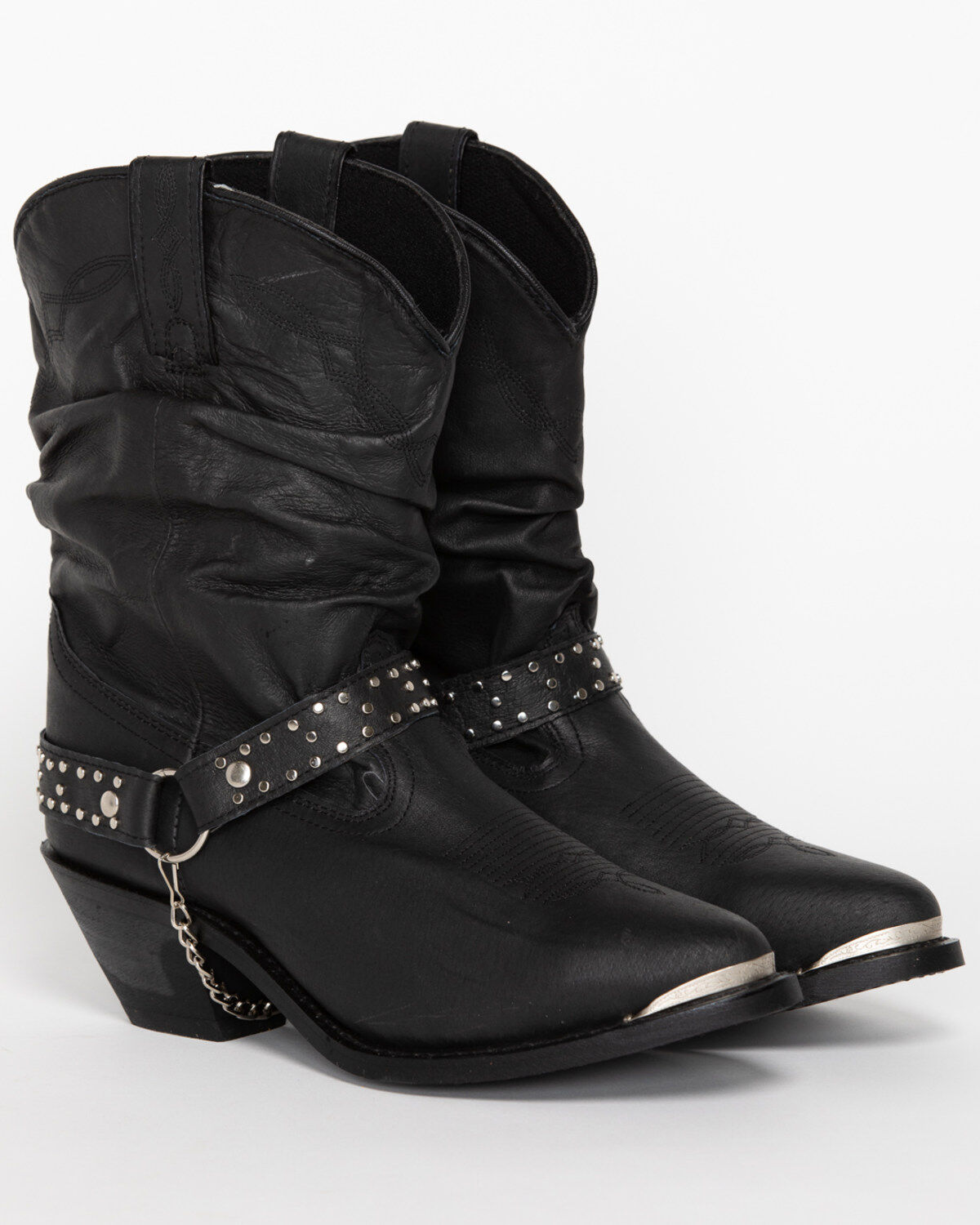 Image #1 - Shyanne Women's Tammye Slouch Harness Fashion Boots - Round Toe, Black, hi-res