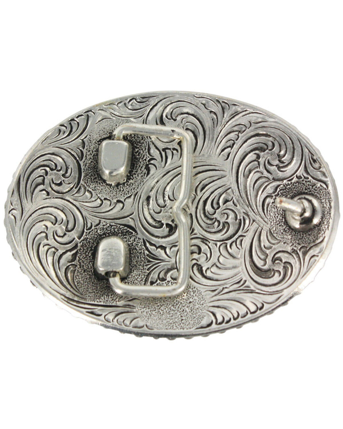 Image #2 - Cody James&reg; Oval Long Horn Belt Buckle, Silver, hi-res
