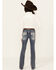 Image #1 - Grace in LA Girls' Medium Wash Mid Rise Southwestern Bootcut Jeans , Medium Wash, hi-res