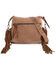 Image #3 - Wrangler Women's Fringe Floral Tooled Denim Crossbody Bag , Brown, hi-res