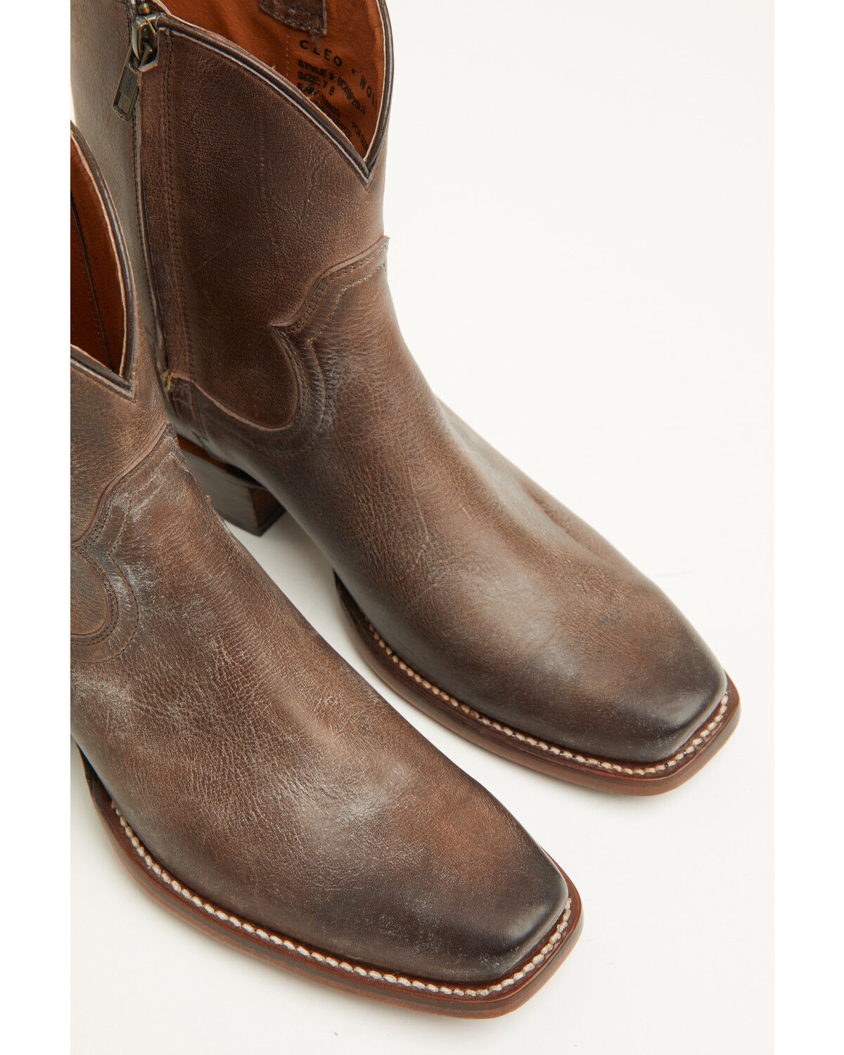 Image #7 - Cleo + Wolf Women's Fern Western Booties - Square Toe, Chocolate, hi-res