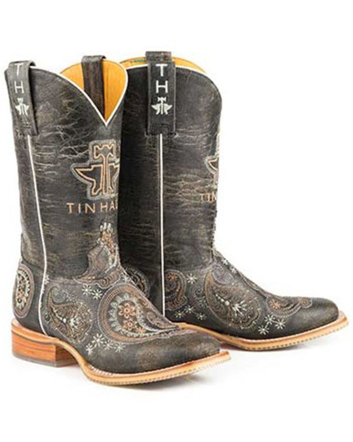 Image #1 - Tin Haul Women's Bandana Bandit Western Boots - Broad Square Toe, Tan, hi-res