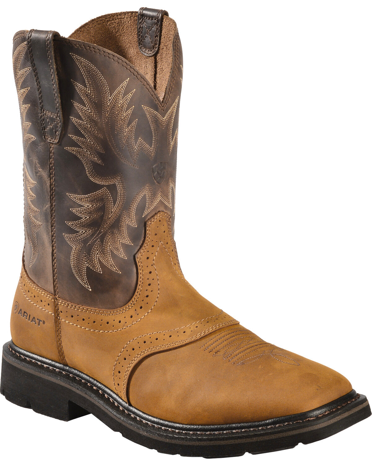 Image #1 - Ariat Men's 10" Sierra Pull-On Western Work Boots - Square Toe, Aged Bark, hi-res