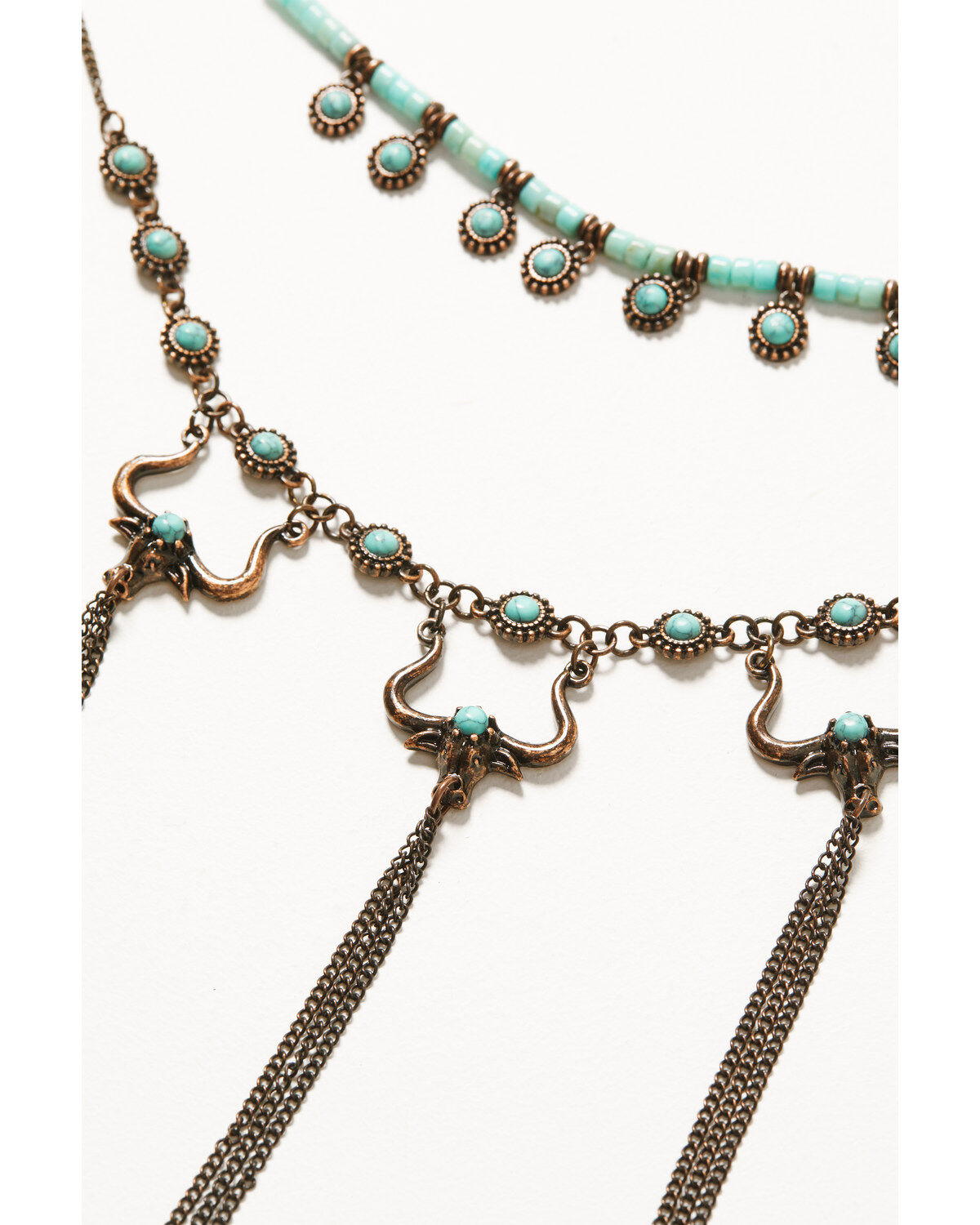Image #3 - Shyanne Women's Mystic Skies Longhorn Tassel Necklace & Earrings Set - 2-Piece, Rust Copper, hi-res