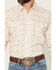 Image #3 - Ely Walker Men's Star Print Long Sleeve Snap Western Shirt, Cream, hi-res