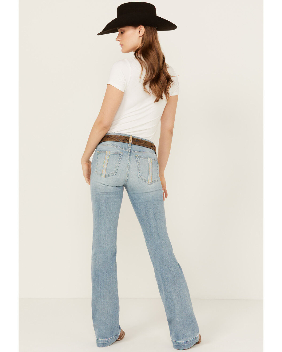 Ariat Women's Nia Light Wash Perfect Rise Slim Trouser Stretch Denim Jeans, Light Wash, hi-res