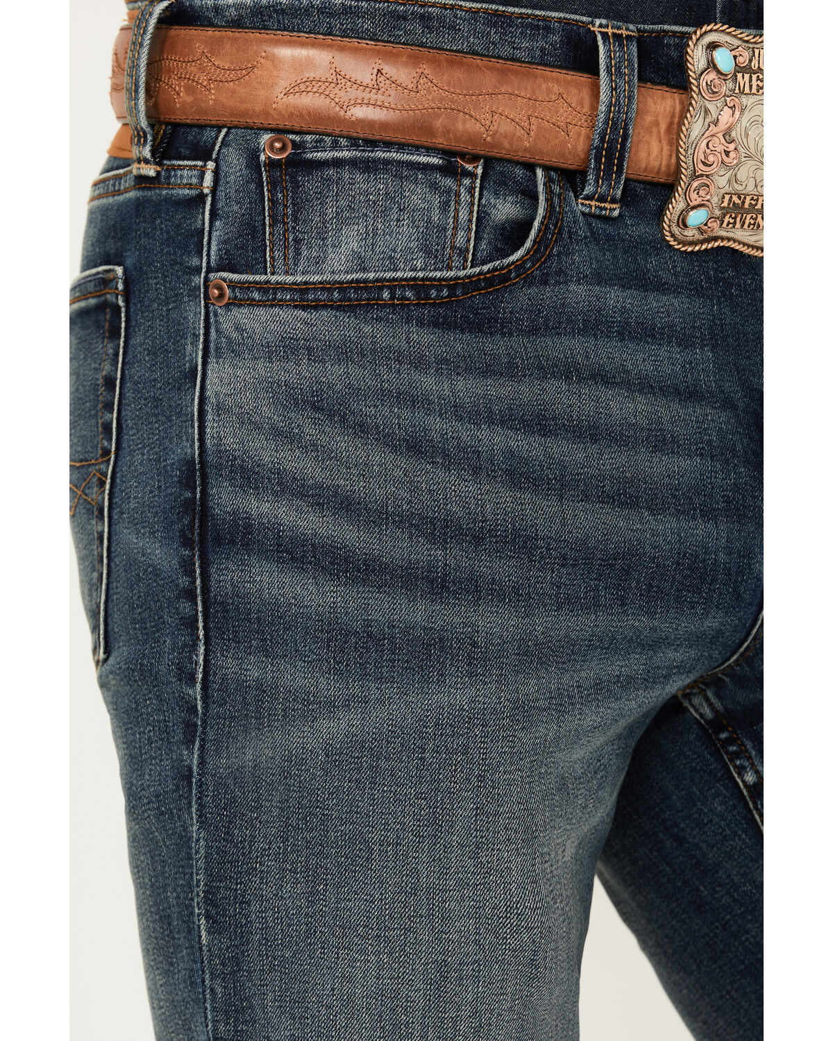 Image #2 - Blue Ranchwear Men's Sonora Wash Bronson Slim Straight Stretch Denim Jeans, Medium Wash, hi-res