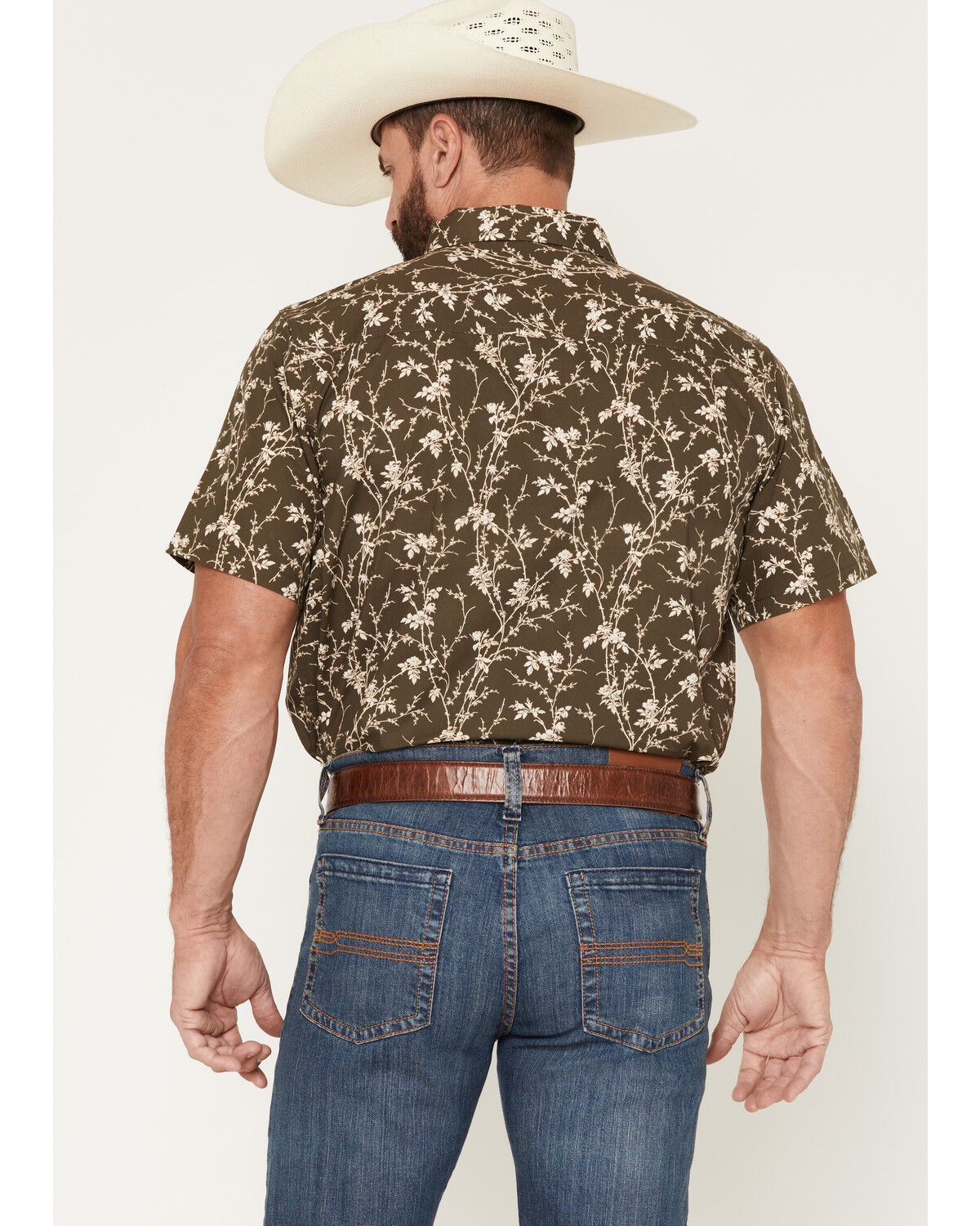 Image #4 - Gibson Trading Co Men's Desert Soul Floral Print Short Sleeve Button-Down Western Shirt, Brown, hi-res