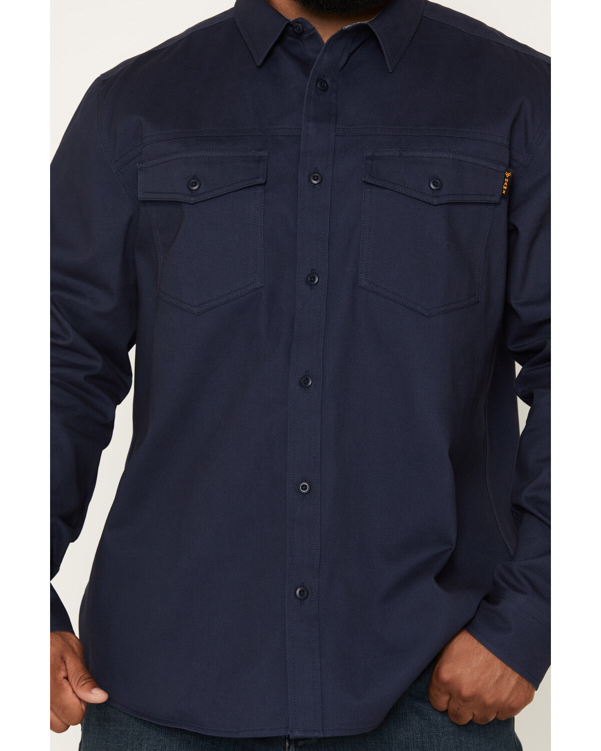 Image #3 - Hawx Men's All Out Solid Twill Long Sleeve Button-Down Work Shirt - Tall, Navy, hi-res