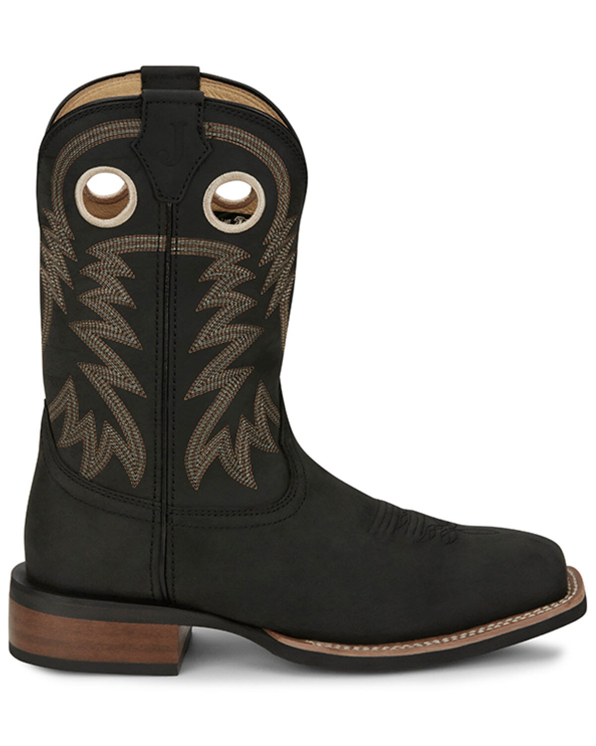 Image #2 - Justin Men's Frontier Shane Performance Western Boots - Broad Square Toe, Black, hi-res